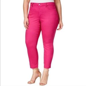 NYDJ Audrey ankle length jeans in eye-popping pink
